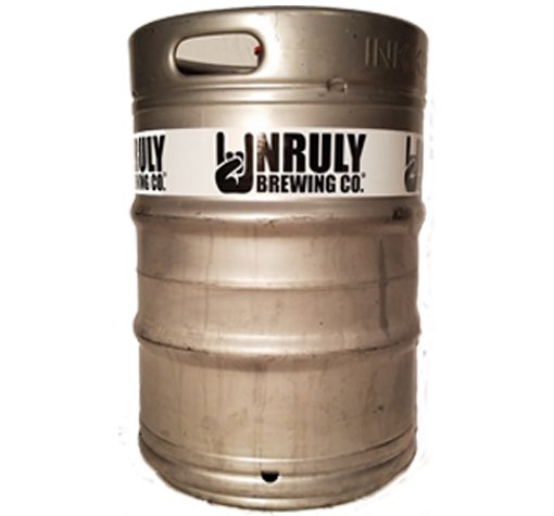 Custom printed 1 color keg wrap placed on a 1/2 barrel keg