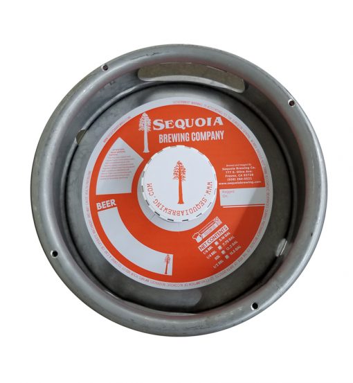 7 inch keg collar printed 1 color on tag stock, no adhesive and placed on sixth barrel keg