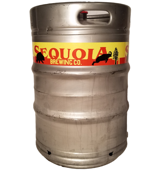 full color digital keg wrap printed for Sequoia Brewing wrapped around a 1/2 barrel keg