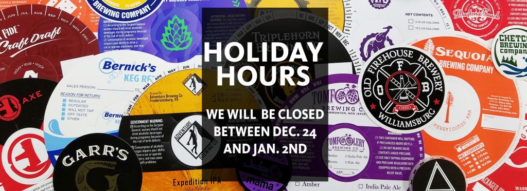 Holiday hours banner with hours of operation between Christmas and New Years stating we are closed